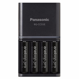 Panasonic Eneloop BQ-CC55 batteriladdare + 4 x AA Eneloop Pro